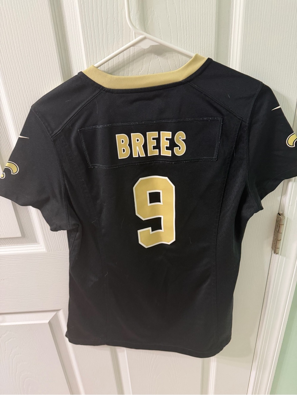 Women’s fitted Black and Gold Football Jersey - Brees #9